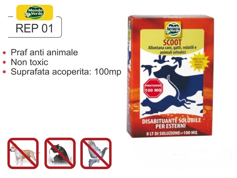 Praf solubil impotriva animalelor - anti caini, pisici - REP 01  